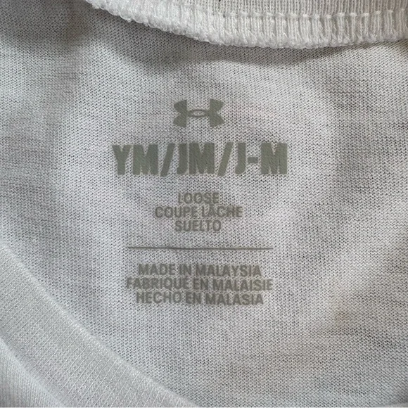 🤍5 for 20$ Under Armour Girls White and Pink Short Sleeve Tee Size Youth Medium - Picture 4 of 8